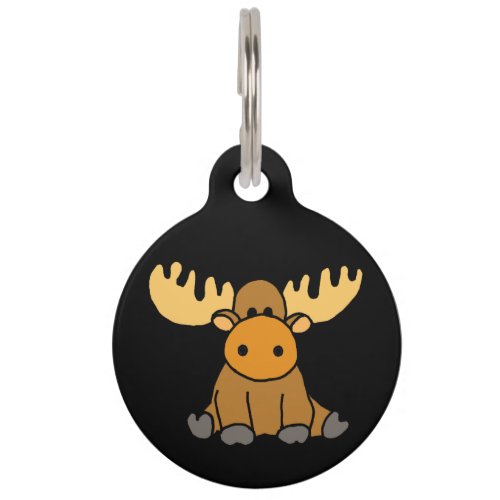 Funny Moose Cartoon Pet ID Tag