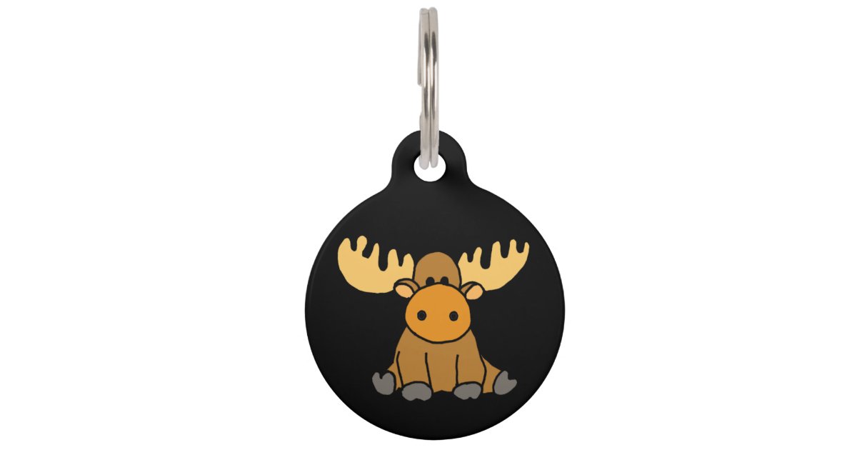 Funny Moose Cartoon Pet Id Zazzle Com