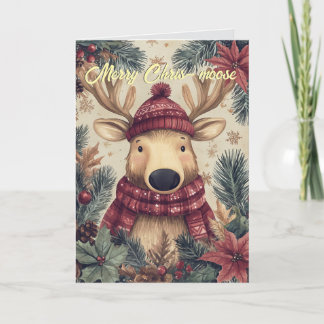 Funny Moose Christmas Card