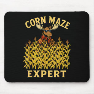 Funny Moose Corn Maze Expert Fall Kids Halloween R Mouse Pad