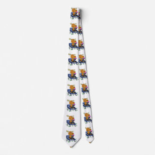 Funny moose eating ice cream   choose back color neck tie