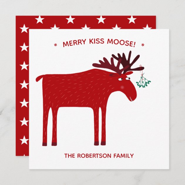 Funny Moose Holiday Card | Zazzle