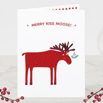 Funny Moose Holiday Card by Squirrell at Zazzle