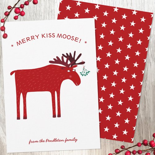 Funny Moose Holiday Card