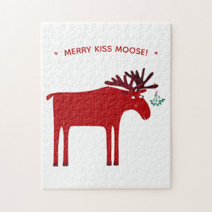 Funny Moose Holiday Jigsaw Puzzle