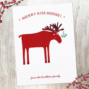 Funny Moose Holiday Postcard