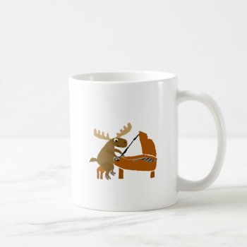 Funny Moose Playing Piano Original Art Coffee Mug by ChristmasSmiles at Zazzle