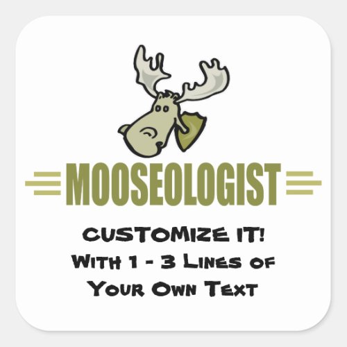 Funny Moose Square Sticker
