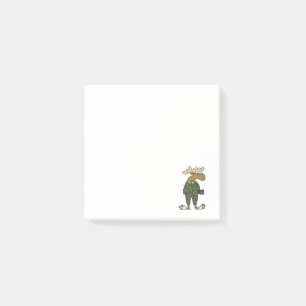 Funny Moose Wearing Polka Dot Pajamas Post-it Notes