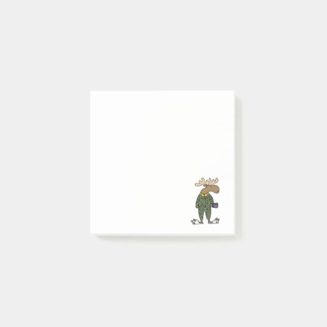 Funny Moose Wearing Polka Dot Pajamas Post-it Notes (Front)