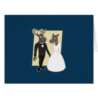 Funny Moose Wedding Cartoon Cards