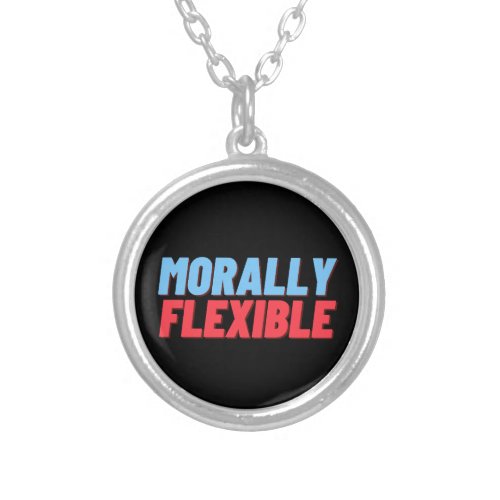 Funny Morally Flexible Silver Plated Necklace