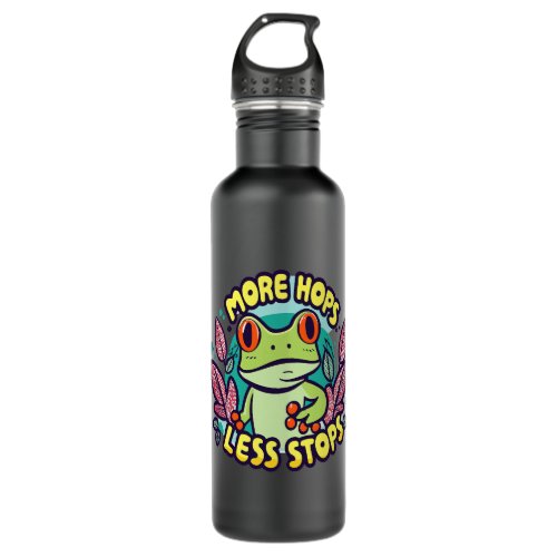 Funny more hops less stops frog lover and red eyed stainless steel water bottle