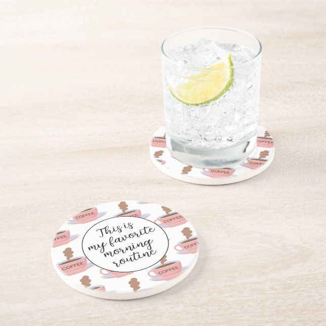 Funny Morning Coffee Coaster (Side)