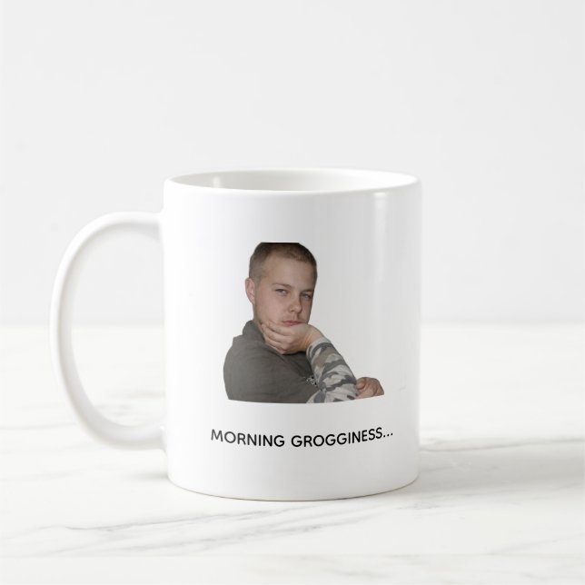 Funny Morning Coffee Mood Mug Meme Design (Left)