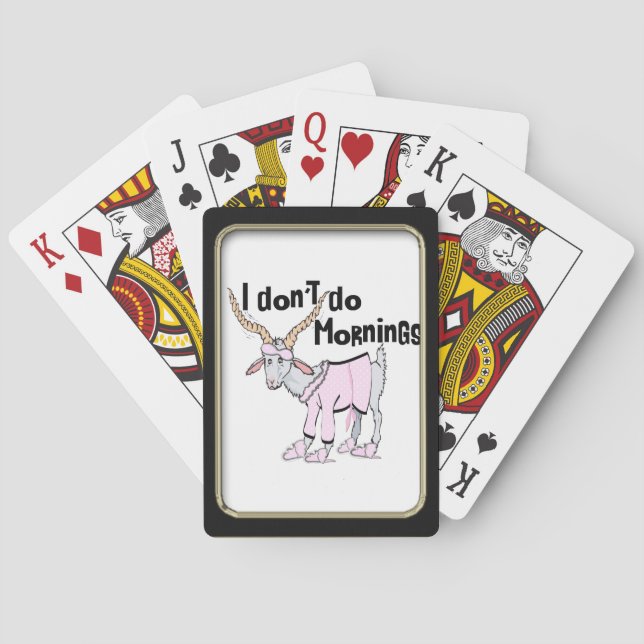 Funny  Morning Goat Playing Poker Cards (Back)