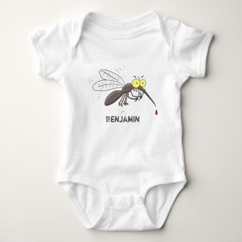 Funny mosquito insect cartoon illustration baby bodysuit