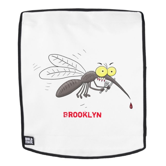 Funny mosquito insect cartoon illustration backpack (Removable Face)