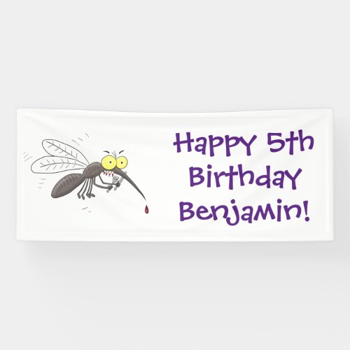 Funny mosquito insect cartoon illustration banner