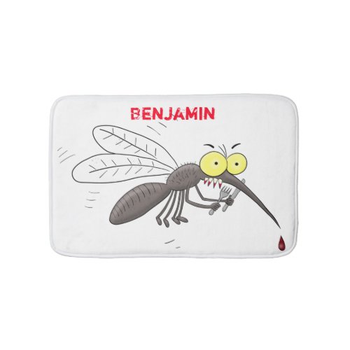 Funny mosquito insect cartoon illustration bath mat