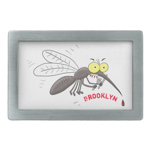 Funny mosquito insect cartoon illustration belt buckle