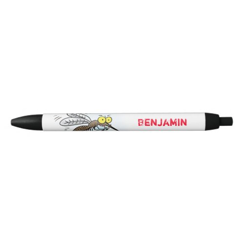 Funny mosquito insect cartoon illustration black ink pen