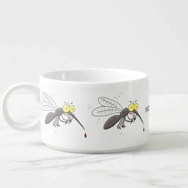 Funny mosquito insect cartoon illustration bowl (Right)