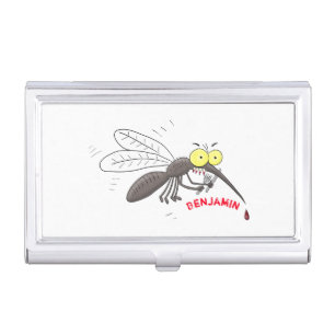 Funny mosquito insect cartoon illustration business card case