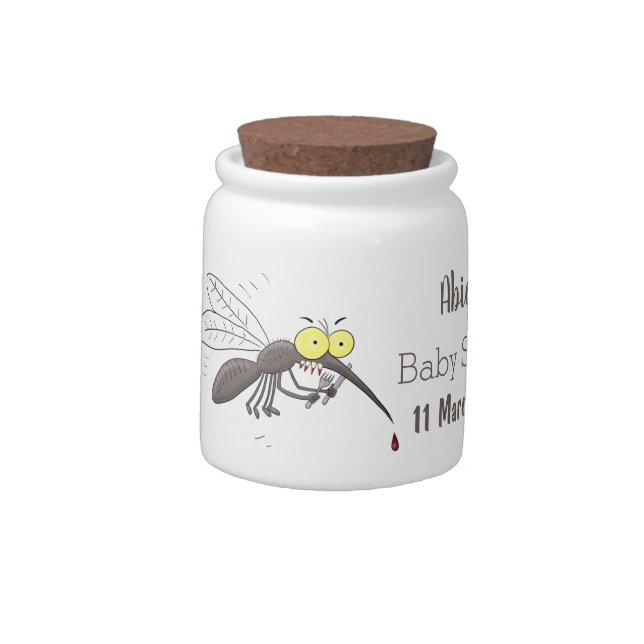 Funny mosquito insect cartoon illustration candy jar (Left)