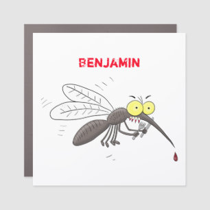 Funny mosquito insect cartoon illustration car magnet