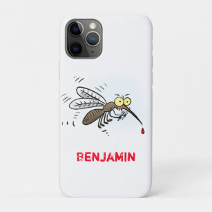 Funny mosquito insect cartoon illustration iPhone 11 pro case