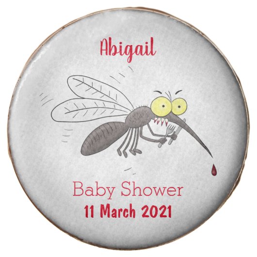 Funny mosquito insect cartoon illustration chocolate covered oreo (Front)