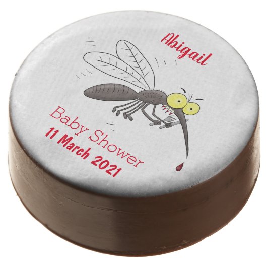 Funny mosquito insect cartoon illustration chocolate covered oreo (Angled)