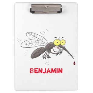 Funny mosquito insect cartoon illustration clipboard