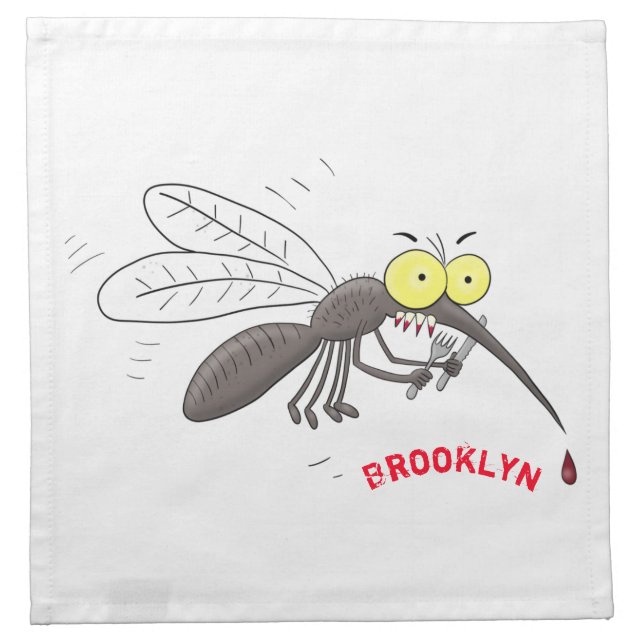 Funny mosquito insect cartoon illustration cloth napkin (Front)