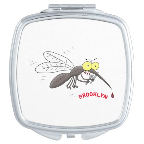 Funny mosquito insect cartoon illustration compact mirror