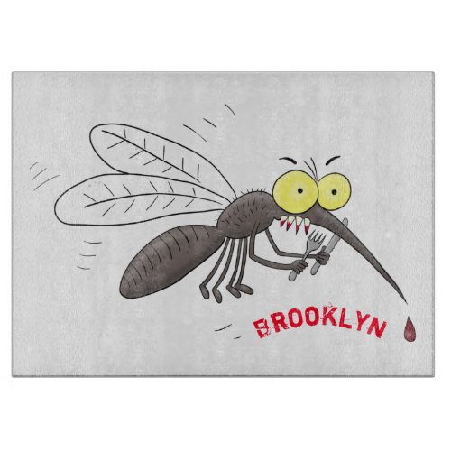 Funny mosquito insect cartoon illustration cutting board