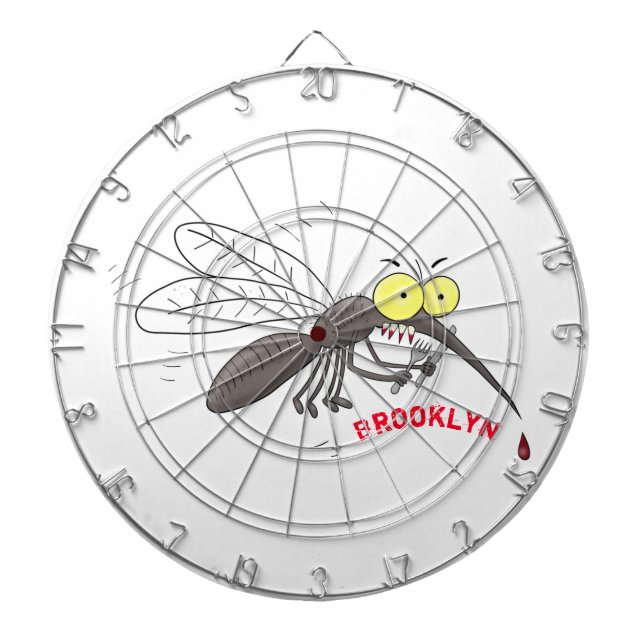 Funny mosquito insect cartoon illustration dart board (Front)