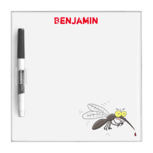 Funny mosquito insect cartoon illustration dry erase board