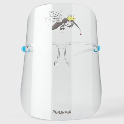 Funny mosquito insect cartoon illustration face shield