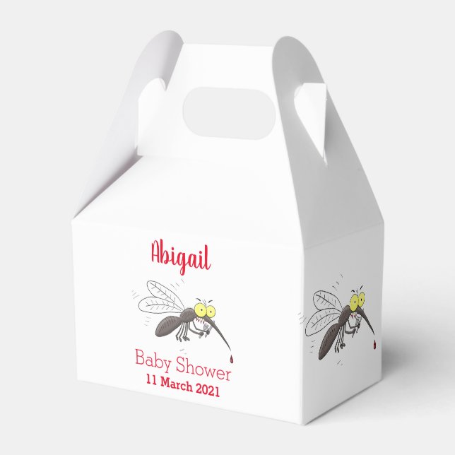 Funny mosquito insect cartoon illustration favor boxes (Front Side)