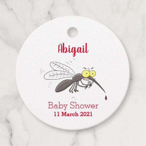 Funny mosquito insect cartoon illustration  favor tags