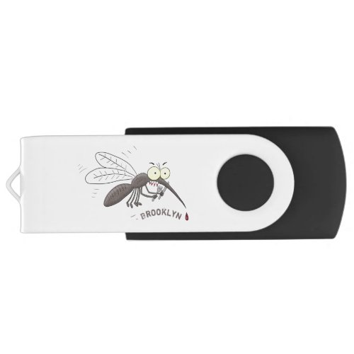 Funny mosquito insect cartoon illustration flash drive