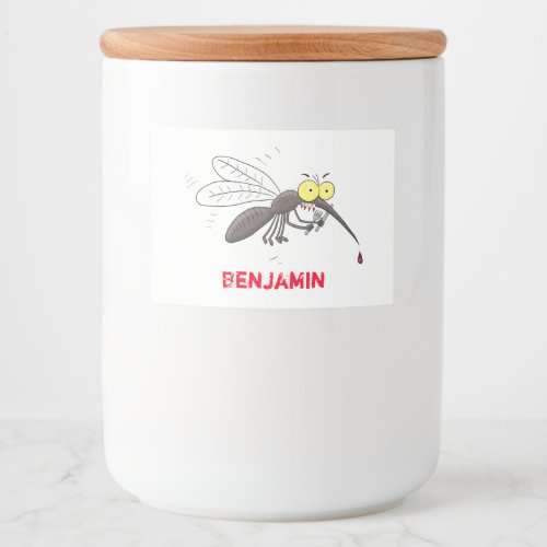 Funny mosquito insect cartoon illustration food label