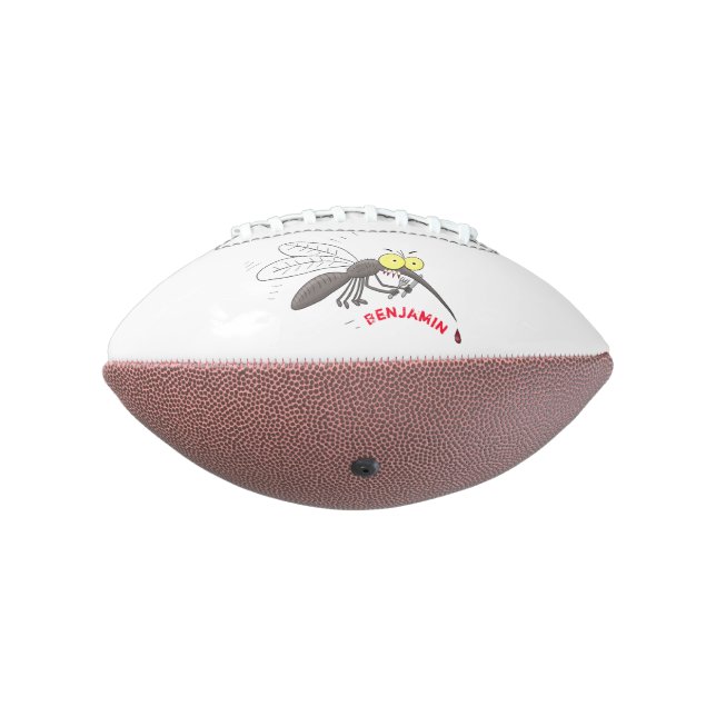 Funny mosquito insect cartoon illustration football (Rotated 270)