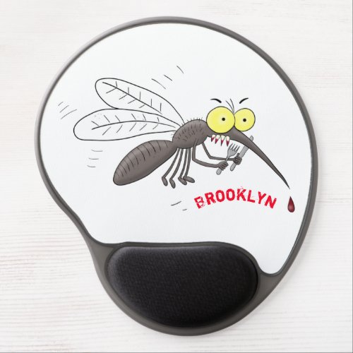 Funny mosquito insect cartoon illustration gel mouse pad