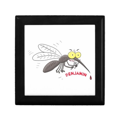 Funny mosquito insect cartoon illustration gift box