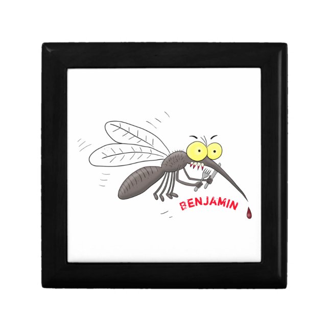 Funny mosquito insect cartoon illustration gift box (Front)