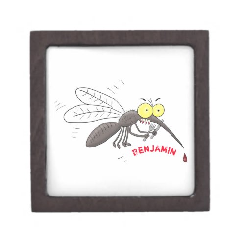 Funny mosquito insect cartoon illustration gift box