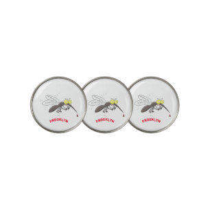 Funny mosquito insect cartoon illustration golf ball marker